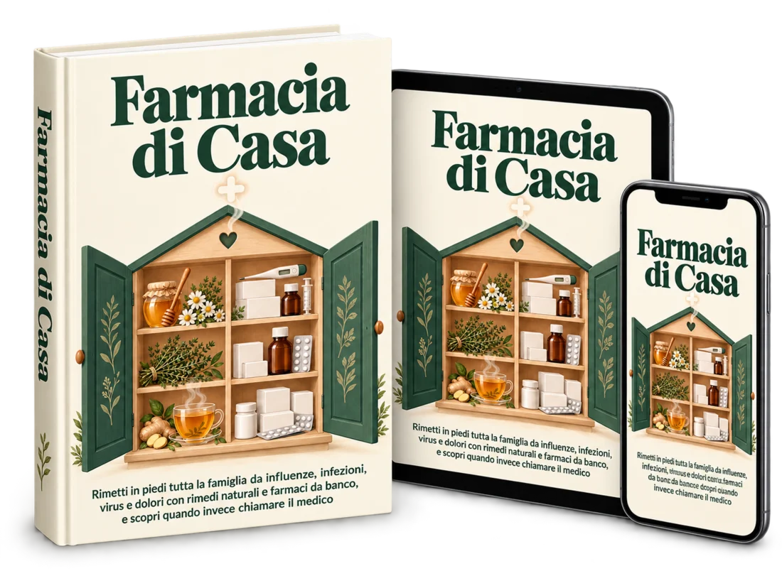 Farmacia di Casa su libro, tablet e telefono
